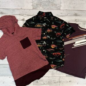 Boys size Small (fits 6/7) bundle of 3 short sleeve tops-dry fit and button down